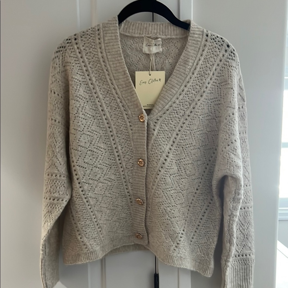 Easy Clothes Beige Cream Sweater Size OS